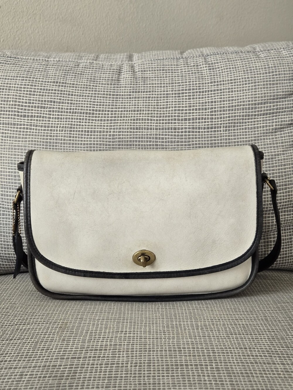 Coach 6790 City Spectator Bag Purse Bone White Black Vintage Nautical Two Tone